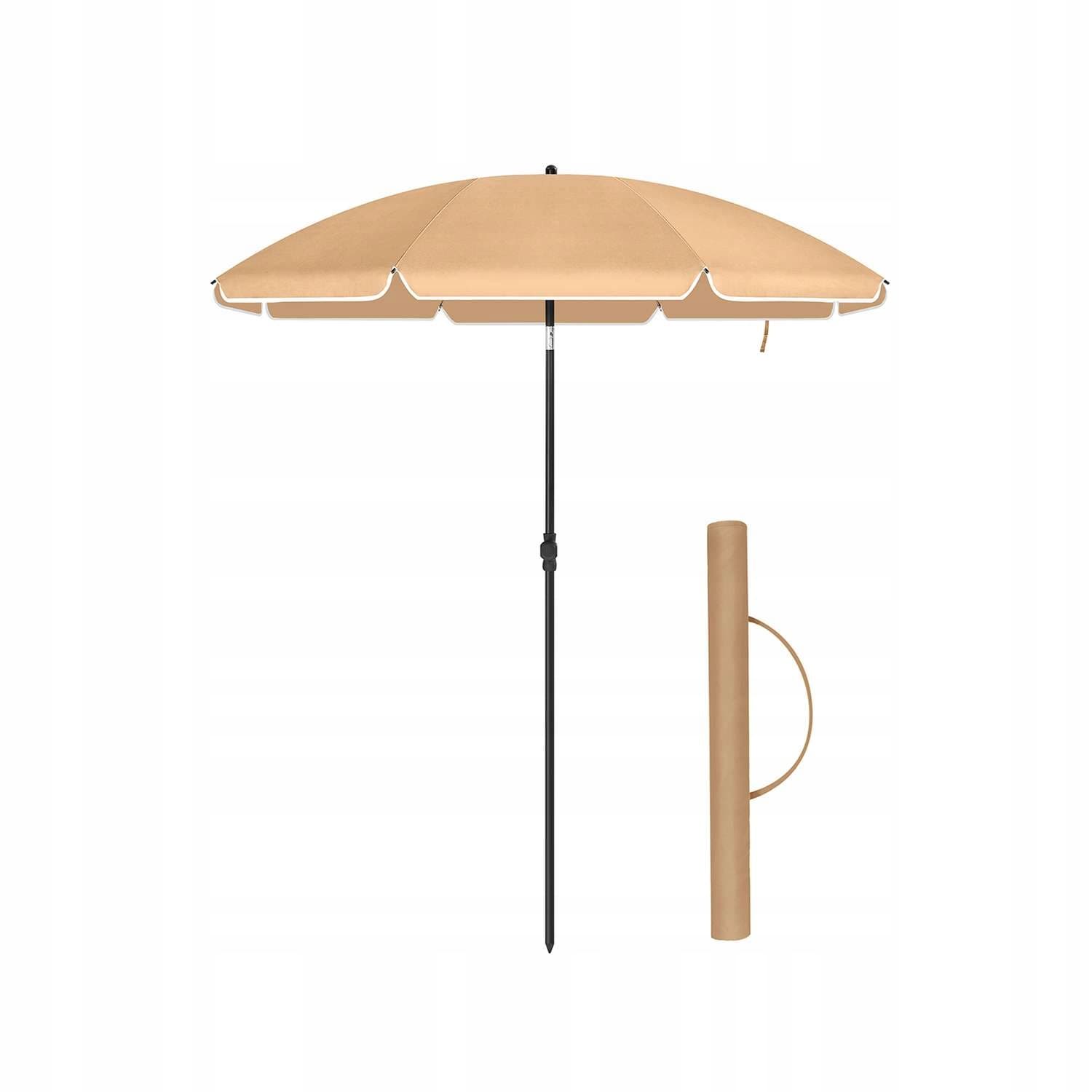 Parasol plażowy 200x230 cm szary