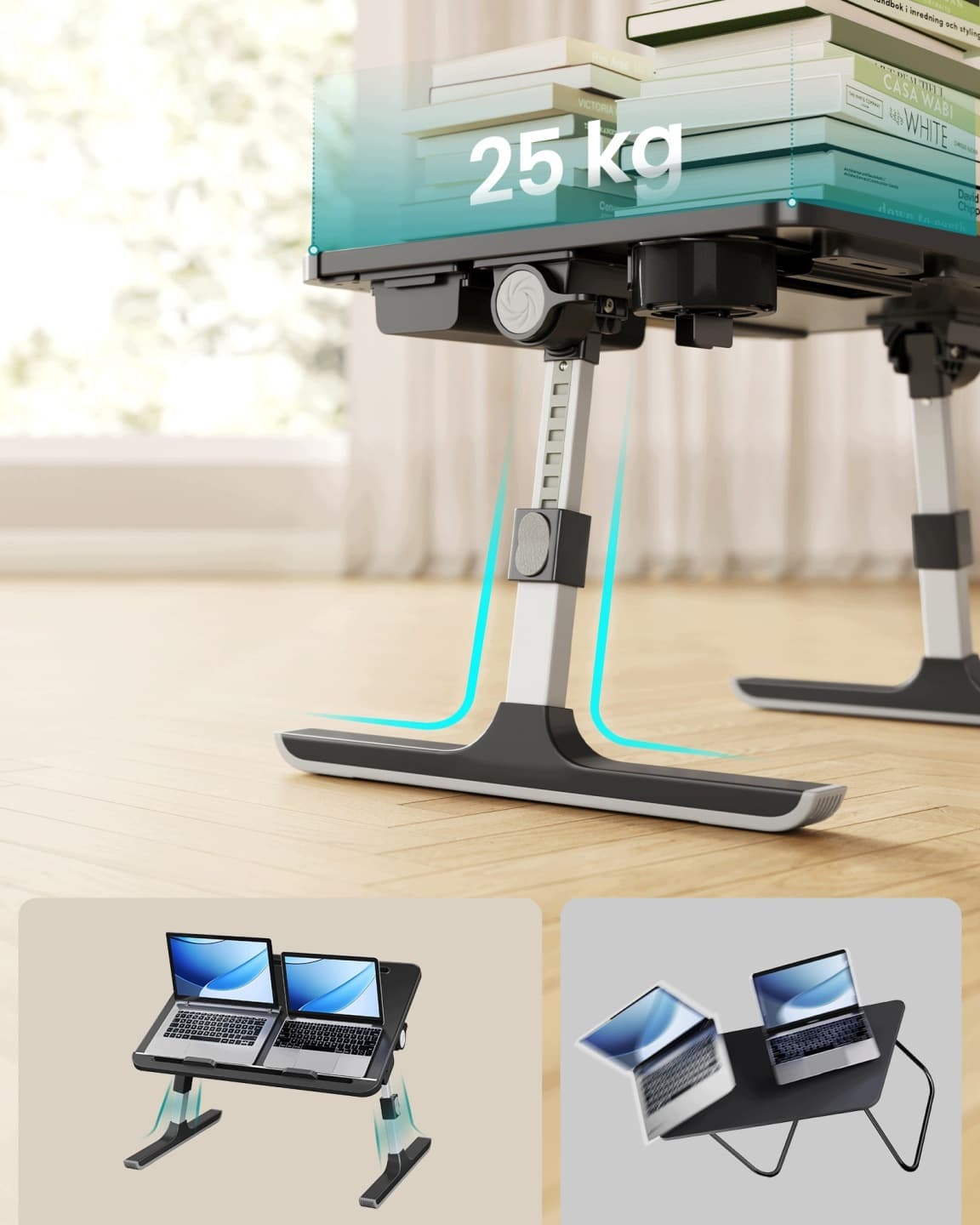 Stolik pod laptopa składany Songmics, czarny