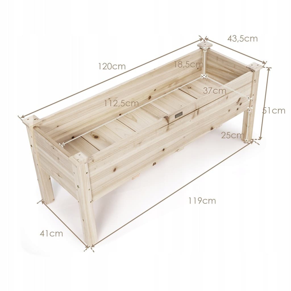 Doniczka drewniana Costway 120 cm x 43,5 x 51 cm