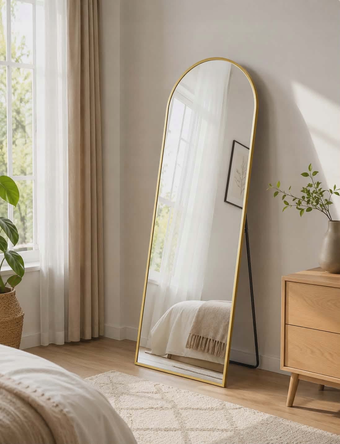 Lustro Songmics stojące rama metal 40 x 150 mm