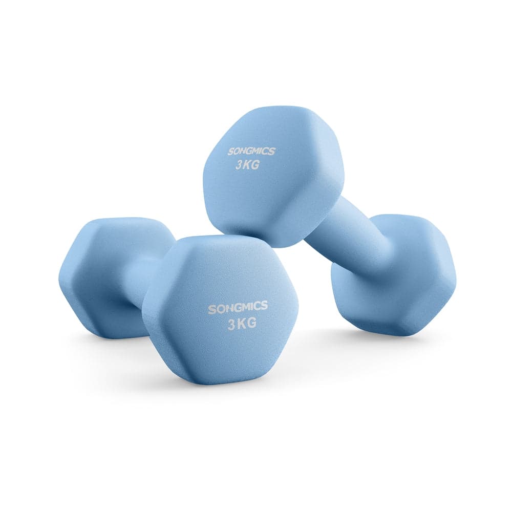 Hantle sześciokątne Songmics 2x3 kg, niebieskie