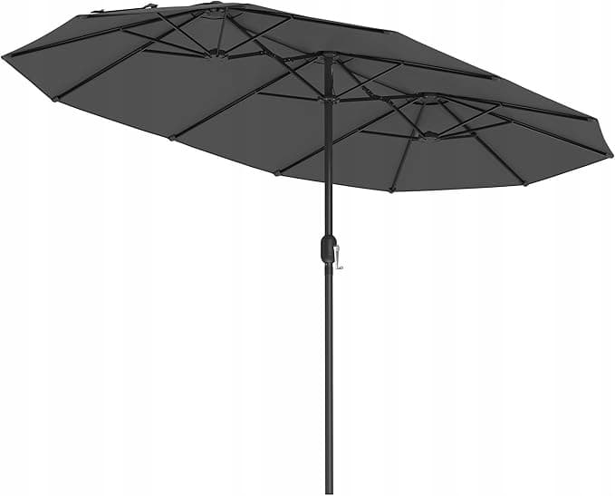 Parasol DUŻY PODWÓJNY Songmics szary 394 x 200 cm