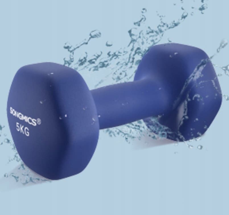 Hantle powlekane/gumowane stałe Songmics 2x 5 kg