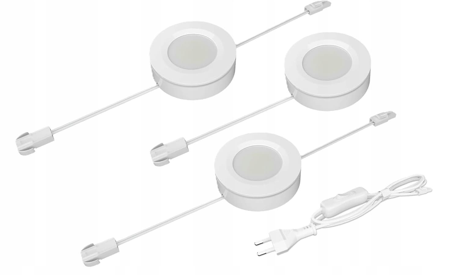 Oświetlenie LED podszafkowe 3x250 lm ciepłe białe 230V WOBANE