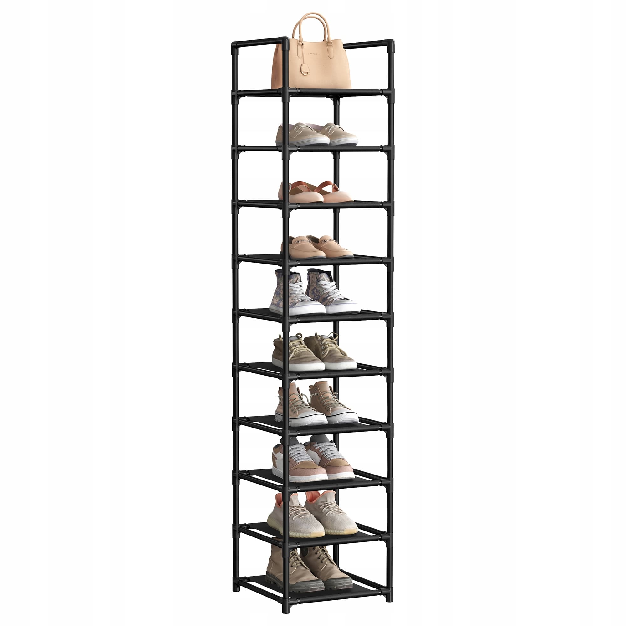 Regał szafka na buty 33x33x173 cm czarny