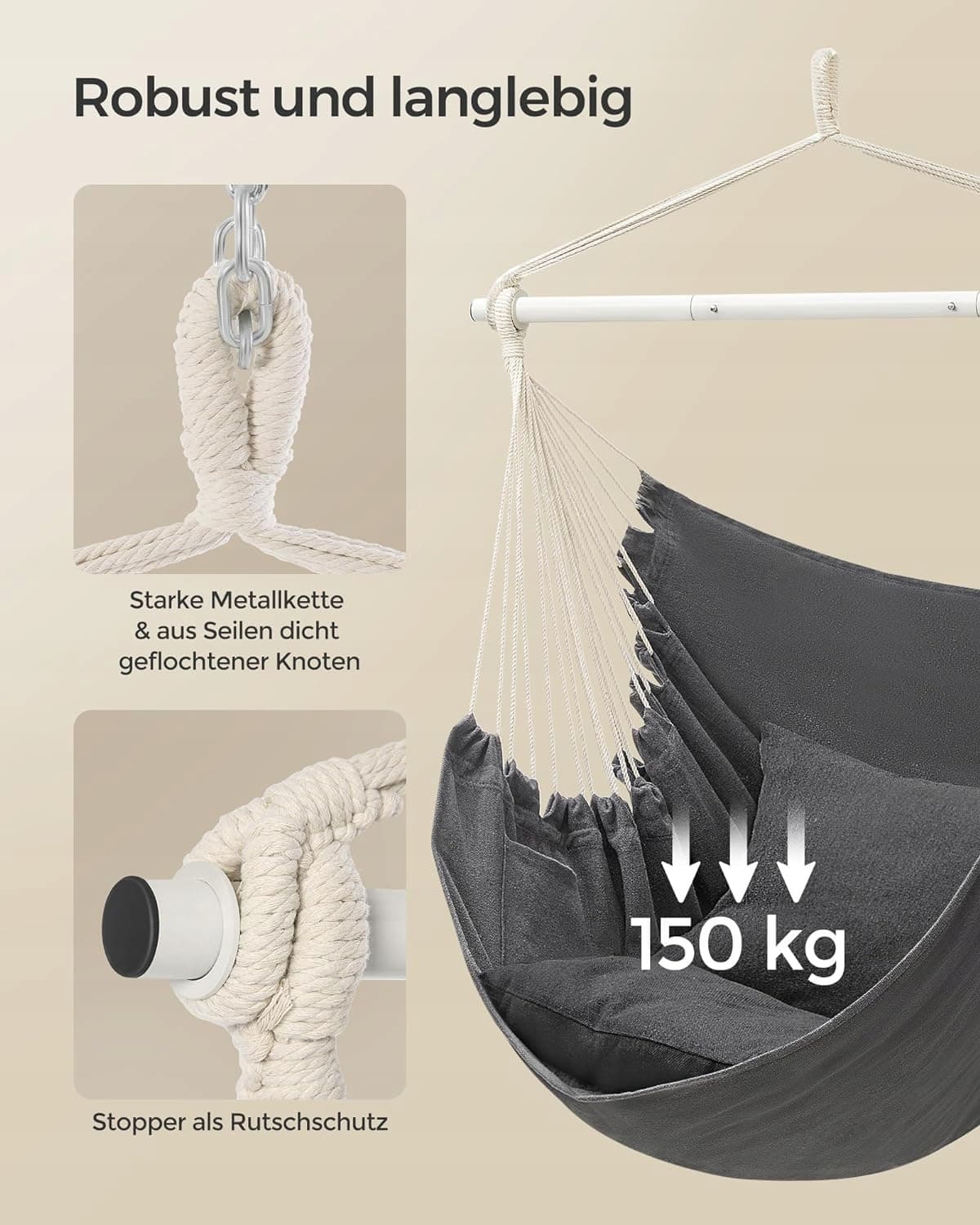 Krzesło brazylijskie hustawka hamak 150 kg