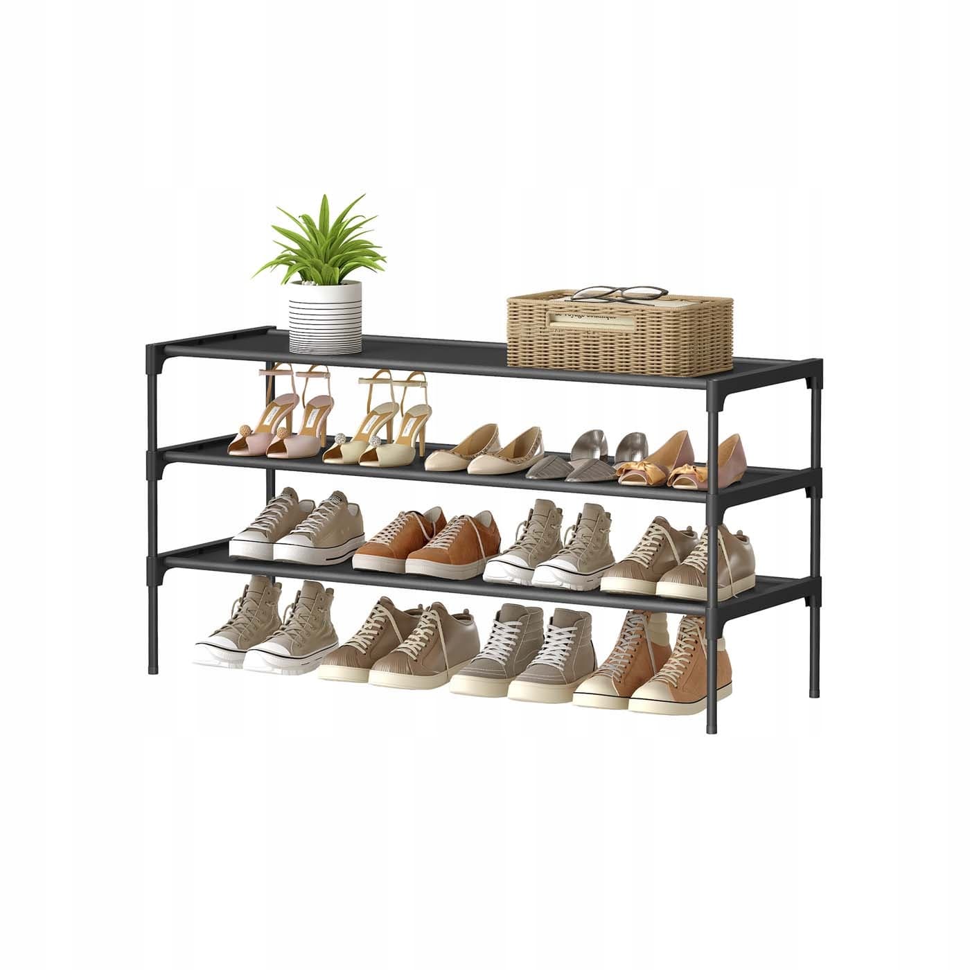 Regał na buty 29,7x62,3x53,5 cm Czarny